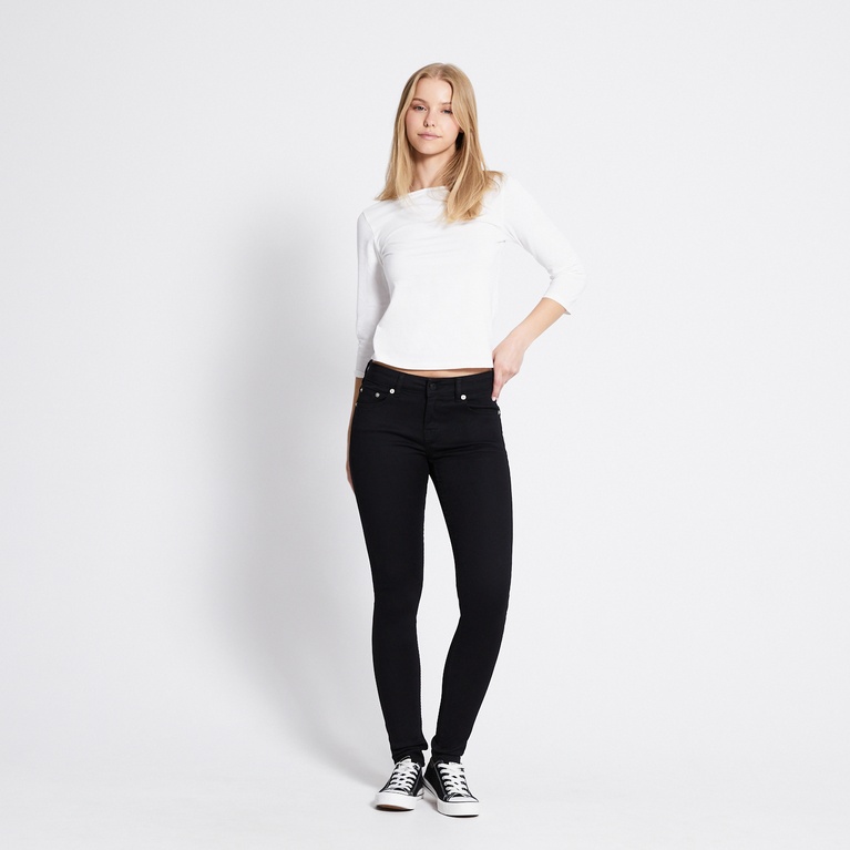Mid waist skinny jeans "Skinny" Black 4